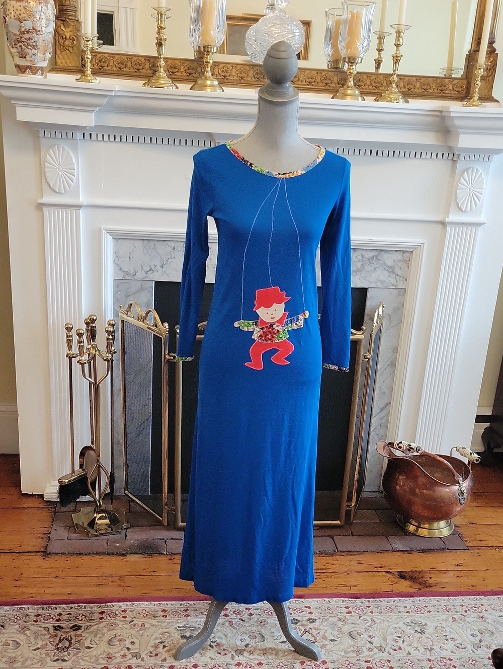Vtg 70's Kitschy Maxi Dress